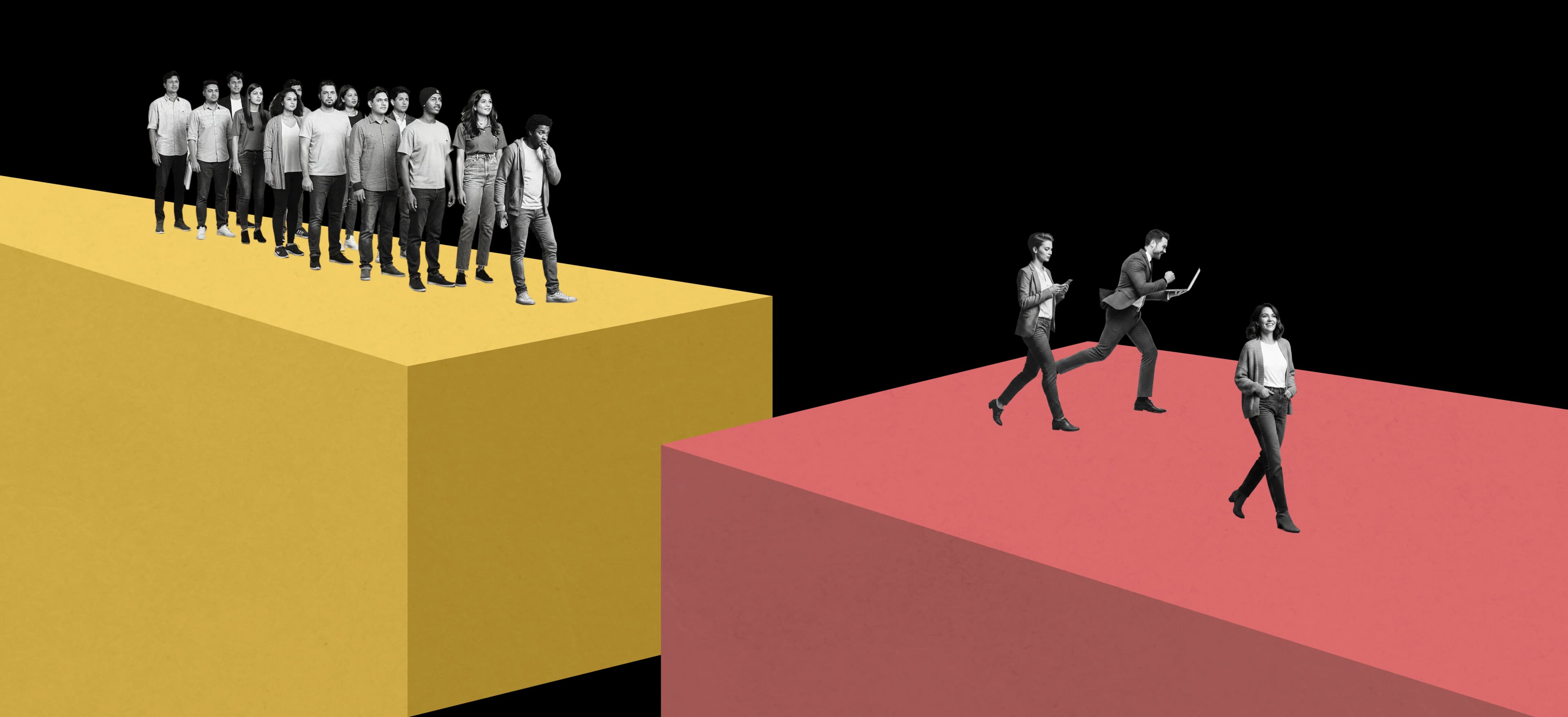 Collage showing AI Specialist agents in action across product demos, onboarding, and support sessions